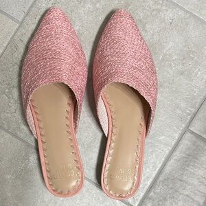 Crown & Ivy Pink Textured Women's Mules